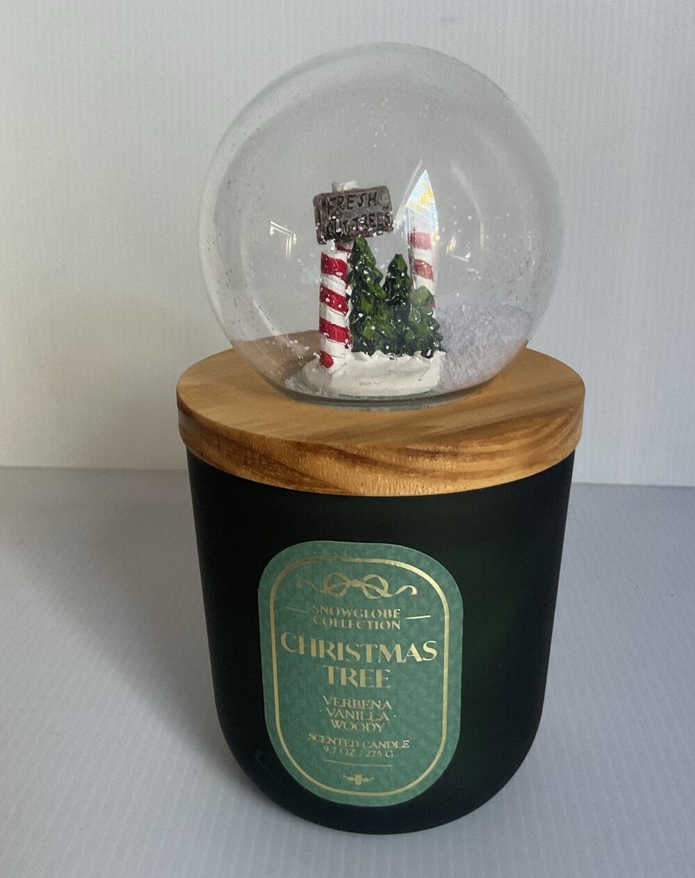 Kirkland’s Christmas Tree Snowglobe Candle NEW Holiday Decor